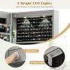 imageGiantex Wall Door Mounted Jewelry Armoire Cabinet with 475quot Full Length Mirror 2 LEDs Lockable Jewelry Organizers and Storage with 2 Drawers Over the Door Jewelry Organizer Cabinet SageGray