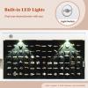 imageGiantex Wall Door Mounted Jewelry Armoire Cabinet with 475quot Full Length Mirror 2 LEDs Lockable Jewelry Organizers and Storage with 2 Drawers Over the Door Jewelry Organizer Cabinet SageWhite