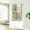 imageGiantex Wall Door Mounted Jewelry Armoire Cabinet with 475quot Full Length Mirror 2 LEDs Lockable Jewelry Organizers and Storage with 2 Drawers Over the Door Jewelry Organizer Cabinet SageSage