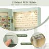 imageGiantex Wall Door Mounted Jewelry Armoire Cabinet with 475quot Full Length Mirror 2 LEDs Lockable Jewelry Organizers and Storage with 2 Drawers Over the Door Jewelry Organizer Cabinet SageSage