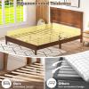 imageGiantex Wood Full Platform Bed Frame with Headboard Mid Century Bed Frame with Solid Wood Legs ampamp Wooden Slat Support Pallet Bed Mattress Foundation No Box Spring NeededWalnut