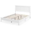imageGiantex Wood Full Platform Bed Frame with Headboard Mid Century Bed Frame with Solid Wood Legs ampamp Wooden Slat Support Pallet Bed Mattress Foundation No Box Spring NeededWhite