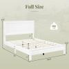 imageGiantex Wood Full Platform Bed Frame with Headboard Mid Century Bed Frame with Solid Wood Legs ampamp Wooden Slat Support Pallet Bed Mattress Foundation No Box Spring NeededWhite