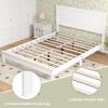 imageGiantex Wood Full Platform Bed Frame with Headboard Mid Century Bed Frame with Solid Wood Legs ampamp Wooden Slat Support Pallet Bed Mattress Foundation No Box Spring NeededWhite