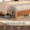 imageGiantex Wood Full Platform Bed Frame with Headboard Mid Century Bed Frame with Solid Wood Legs ampamp Wooden Slat Support Pallet Bed Mattress Foundation No Box Spring NeededWalnut