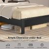 imageGiantex Wood Full Platform Bed Frame with Headboard Mid Century Bed Frame with Solid Wood Legs ampamp Wooden Slat Support Pallet Bed Mattress Foundation No Box Spring NeededBlack