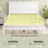 imageGiantex Wood Full Platform Bed Frame with Headboard Mid Century Bed Frame with Solid Wood Legs ampamp Wooden Slat Support Pallet Bed Mattress Foundation No Box Spring NeededWhite
