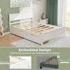 imageGiantex Wood Twin Bed with 2 Storage Drawers Solid Wood Platform Bed with Headboard Wooden Slats Support Mattress Foundation No Spring Needed Twin Bed Frame for Kids Teens Adults EspressoWhite