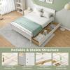 imageGiantex Wood Twin Bed with 2 Storage Drawers Solid Wood Platform Bed with Headboard Wooden Slats Support Mattress Foundation No Spring Needed Twin Bed Frame for Kids Teens Adults EspressoWhite