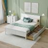 imageGiantex Wood Twin Bed with 2 Storage Drawers Solid Wood Platform Bed with Headboard Wooden Slats Support Mattress Foundation No Spring Needed Twin Bed Frame for Kids Teens Adults EspressoWhite