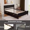 imageGiantex Wood Twin Bed with 2 Storage Drawers Solid Wood Platform Bed with Headboard Wooden Slats Support Mattress Foundation No Spring Needed Twin Bed Frame for Kids Teens Adults EspressoEspresso