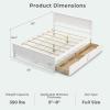 imageGiantex Wood Twin Bed with 2 Storage Drawers Solid Wood Platform Bed with Headboard Wooden Slats Support Mattress Foundation No Spring Needed Twin Bed Frame for Kids Teens Adults EspressoWhite
