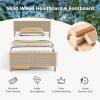 imageGiantex Wood Twin Bed with 2 Storage Drawers Solid Wood Platform Bed with Headboard Wooden Slats Support Mattress Foundation No Spring Needed Twin Bed Frame for Kids Teens Adults EspressoGrey