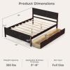 imageGiantex Wood Twin Bed with 2 Storage Drawers Solid Wood Platform Bed with Headboard Wooden Slats Support Mattress Foundation No Spring Needed Twin Bed Frame for Kids Teens Adults EspressoEspresso