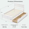 imageGiantex Wood Twin Bed with 2 Storage Drawers Solid Wood Platform Bed with Headboard Wooden Slats Support Mattress Foundation No Spring Needed Twin Bed Frame for Kids Teens Adults EspressoWhite