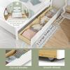 imageGiantex Wood Twin Bed with 2 Storage Drawers Solid Wood Platform Bed with Headboard Wooden Slats Support Mattress Foundation No Spring Needed Twin Bed Frame for Kids Teens Adults EspressoWhite