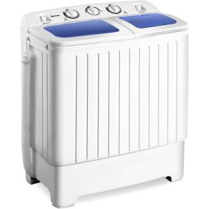 imageGiantex Portable Mini Compact Twin Tub Washing Machine 20lbs Washer Spain Spinner Portable Washing Machine Blue WhiteWhite  Blue