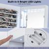 imageCHARMAID 360 Swivel Jewelry Cabinet Armoire 645quot H Full Length Mirror with Jewelry Storage 6 LEDs Lockable Jewelry Organizer Rear Storage Shelves Large Drawer Hairdryer Holder BlackWhite