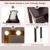 imageCHARMAID Girls Vanity Table with Lighted Mirror and Stool 10 Dimmable LED Lights 3 Color Lighting Modes 4 Drawers RoseShaped Handle Bedroom Dressing Makeup Vanity Desk Set BlackEspresso