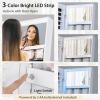 imageCHARMAID Jewelry Armoire with Full Length Mirror 3Color LED Lights Lockable Jewelry Cabinet with Wheels Storage Drawers Rolling Jewelry Organizer Floor Standing Gift Idea WhiteWhite