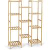 imageGiantex 11 Tiers Bamboo Plant Stand for Indoor Plants Multiple Plant Shelf Flower Pots Holder Storage Organizer Rack Outdoor Plant Display Rack for Living Room Patio Balcony Garden 11Tier11Tier