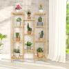 imageGiantex 11 Tiers Bamboo Plant Stand for Indoor Plants Multiple Plant Shelf Flower Pots Holder Storage Organizer Rack Outdoor Plant Display Rack for Living Room Patio Balcony Garden 11Tier11Tier