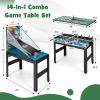 imageGiantex 14in1 Multi Game Table Combination Game Tables with Foosball Hockey Basketball Ping Pong Pool Chess Bowling Checkers Shuffleboard Combo Game Table Set for Adults Kids