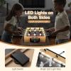 imageGiantex 20 Inch Foosball Table  Tabletop Football Table wLED Lights Realistic Players ampamp 2 Balls Wooden Soccer Game Table for Kids Adults Mini Foosball Table for Party Game Room Family Night
