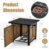 imageGiantex 25Inch Propane Fire Pit Table 40000 BTU Square Gas Firepit Table with Lid Fire Glass and Adjustable Flame CSA Approved 2in1 Outdoor Fire Table for Patio and GardenModern