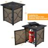 imageGiantex 25Inch Propane Fire Pit Table 40000 BTU Square Gas Firepit Table with Lid Fire Glass and Adjustable Flame CSA Approved 2in1 Outdoor Fire Table for Patio and GardenClassic