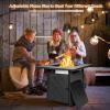 imageGiantex 28 Propane Fire Pit Table 50000 BTU AutoIgnition Gas Fire Pit Square Steel Fire Table with Lid Multifunctional Gas Fire Pit Table for Patio Garden Poolside CSA Certification