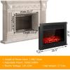 imageGiantex 285quot Electric Fireplace Insert Wall RecessedMounted Freestanding Fireplace with Remote Control 3 Color Adjustable Flames 2 Modes Heat 8 H Timer 5 Brightness Settings 7501500W Heater285inches