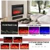 imageGiantex 285quot Electric Fireplace Insert Wall RecessedMounted Freestanding Fireplace with Remote Control 3 Color Adjustable Flames 2 Modes Heat 8 H Timer 5 Brightness Settings 7501500W Heater285inches