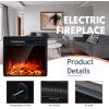 imageGiantex 285quot Electric Fireplace Insert Wall RecessedMounted Freestanding Fireplace with Remote Control 3 Color Adjustable Flames 2 Modes Heat 8 H Timer 5 Brightness Settings 7501500W Heater18inches