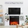 imageGiantex 285quot Electric Fireplace Insert Wall RecessedMounted Freestanding Fireplace with Remote Control 3 Color Adjustable Flames 2 Modes Heat 8 H Timer 5 Brightness Settings 7501500W Heater18inches