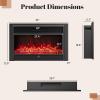 imageGiantex 285quot Electric Fireplace Insert Wall RecessedMounted Freestanding Fireplace with Remote Control 3 Color Adjustable Flames 2 Modes Heat 8 H Timer 5 Brightness Settings 7501500W Heater33inches