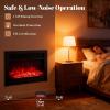 imageGiantex 285quot Electric Fireplace Insert Wall RecessedMounted Freestanding Fireplace with Remote Control 3 Color Adjustable Flames 2 Modes Heat 8 H Timer 5 Brightness Settings 7501500W Heater33inches