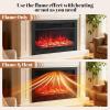 imageGiantex 285quot Electric Fireplace Insert Wall RecessedMounted Freestanding Fireplace with Remote Control 3 Color Adjustable Flames 2 Modes Heat 8 H Timer 5 Brightness Settings 7501500W Heater33inches