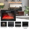 imageGiantex 285quot Electric Fireplace Insert Wall RecessedMounted Freestanding Fireplace with Remote Control 3 Color Adjustable Flames 2 Modes Heat 8 H Timer 5 Brightness Settings 7501500W Heater285inches