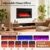 imageGiantex 285quot Electric Fireplace Insert Wall RecessedMounted Freestanding Fireplace with Remote Control 3 Color Adjustable Flames 2 Modes Heat 8 H Timer 5 Brightness Settings 7501500W Heater33inches