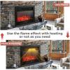 imageGiantex 285quot Electric Fireplace Insert Wall RecessedMounted Freestanding Fireplace with Remote Control 3 Color Adjustable Flames 2 Modes Heat 8 H Timer 5 Brightness Settings 7501500W Heater285inches