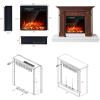 imageGiantex 285quot Electric Fireplace Insert Wall RecessedMounted Freestanding Fireplace with Remote Control 3 Color Adjustable Flames 2 Modes Heat 8 H Timer 5 Brightness Settings 7501500W Heater18inches