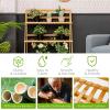 imageGiantex 3 Tier Folding Storage Shelf Bamboo Ladder Plant Stand Multiple Flower Pot Holder Succulent Display Rack Foldable Shelving Unit for Balcony Garden Living Room Indoor Outdoor