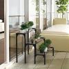 imageGiantex 3 Tiers Metal Plant Stand Ladder Flower Pots Holders 3 Tiers Step Plant Display Rack Heavy Duty Utility Storage Organizer Rack for Home Garden Patio Balcony Stair Style Plant Stand