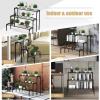 imageGiantex 3 Tiers Metal Plant Stand Ladder Flower Pots Holders 3 Tiers Step Plant Display Rack Heavy Duty Utility Storage Organizer Rack for Home Garden Patio Balcony Stair Style Plant Stand