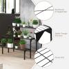 imageGiantex 3 Tiers Metal Plant Stand Ladder Flower Pots Holders 3 Tiers Step Plant Display Rack Heavy Duty Utility Storage Organizer Rack for Home Garden Patio Balcony Stair Style Plant Stand