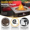 imageGiantex 32 Inch Propane Fire Pits 50000 BTU Square Gas Firepit with HighTemp Resistant Tabletop Adjustable Flame Lava Rocks and Waterproof Cover CSA Approved Outdoor Fire Pit Table BlackBlack