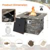 imageGiantex 345quot Propane Gas Fire Pit Table  Patio 2in1 Outdoor Square Fire Table WVolcanic Rock ampamp PVC Cover Stainless Steel Burner 50000 BTU Heat Output Faux Stone Surface Outside Fireplace