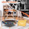 imageGiantex 36quot Trampoline for Kids Mini Toddler Trampoline wColorful LED Lights ampamp Bluetooth Speaker Small Rebounder Exercise Trampoline Indoor wFoam Handle ampamp Padded Cover for Kid Aged 3Dark Blue