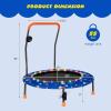 imageGiantex 36quot Trampoline for Kids Mini Toddler Trampoline wColorful LED Lights ampamp Bluetooth Speaker Small Rebounder Exercise Trampoline Indoor wFoam Handle ampamp Padded Cover for Kid Aged 3Blue